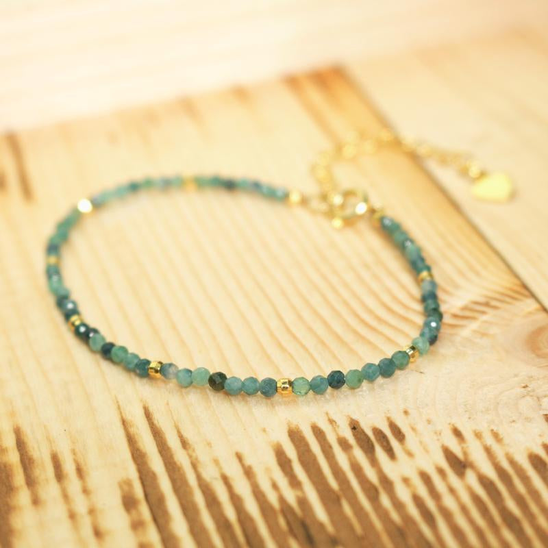 Natural Blue Tourmaline Bracelet Aqua Crystal Dainty Bracelet Delicate Gemstone Healing Bracelet Minimalist Style for Women Handmade Gift for Her, Gift for Him