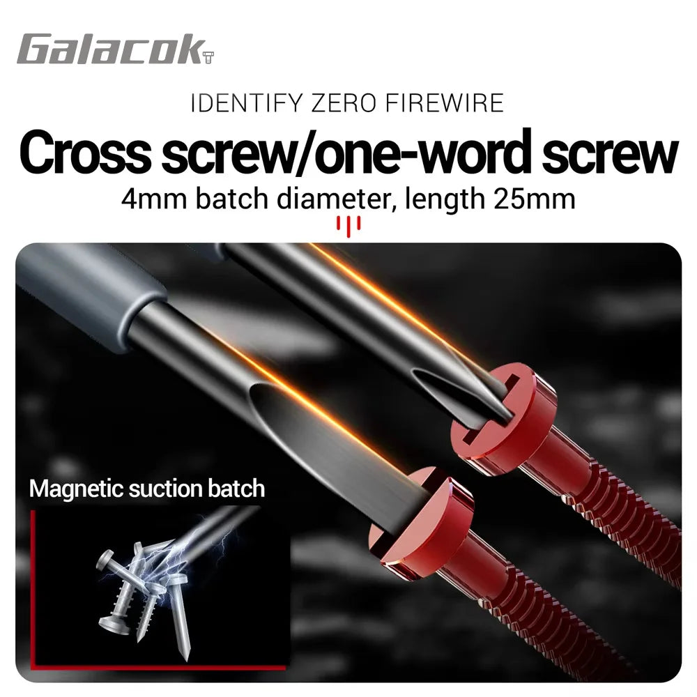 Multifunctional Electrician Test Screwdriver AC Non-Contact Induction Test Pen Voltage Tester 70-600V Red Green Induction Lights