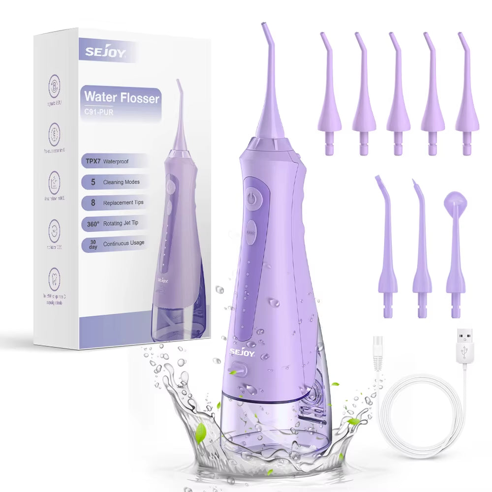 Water Flossers for Teeth Dental Oral Irrigator Cordless Rechargeable for Braces for Travel Teeth Cleaning 5 Cleaning Modes