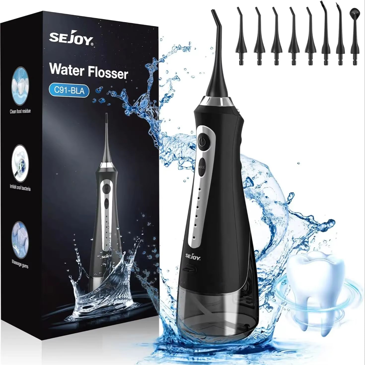Water Flossers for Teeth Dental Oral Irrigator Cordless Rechargeable for Braces for Travel Teeth Cleaning 5 Cleaning Modes